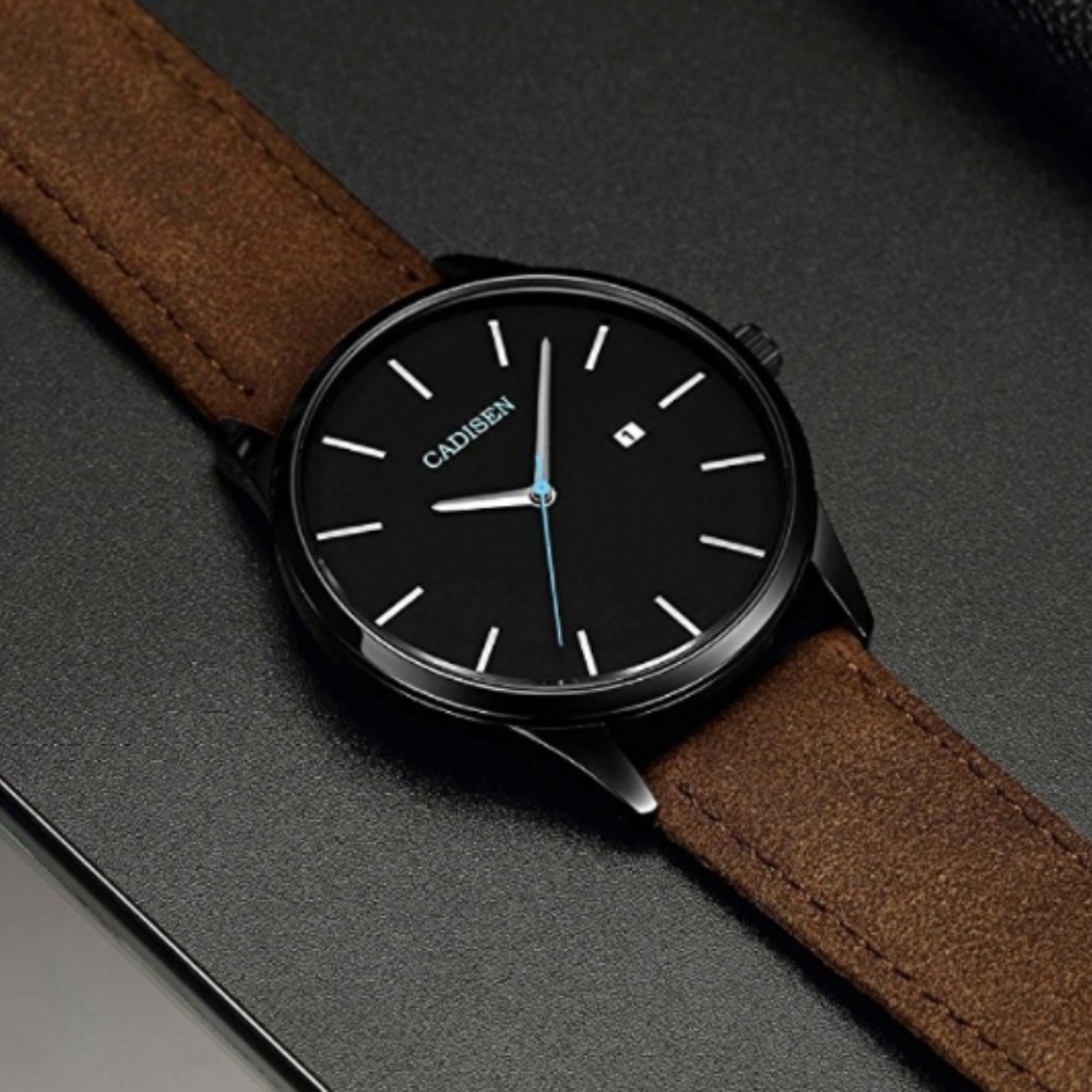 Watch for Men Brown Leather Classic 30M Waterproof - Picture 2 of 7